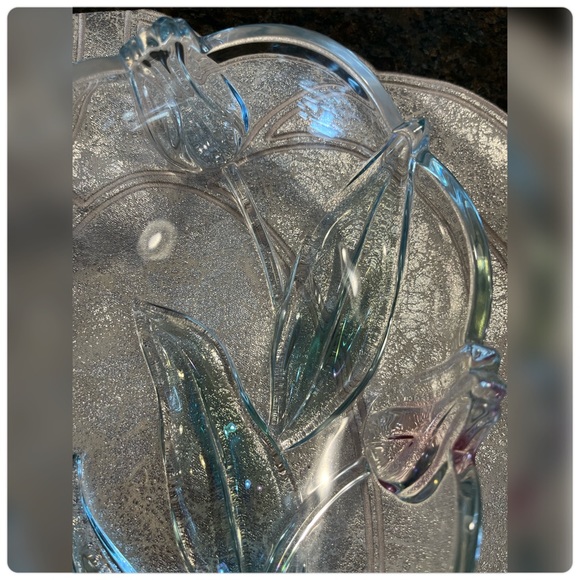 Mikasa-Tivoli Crystal Heart Shaped Tulip Serving Bowl/Platter-9 1/2" - Picture 3 of 7